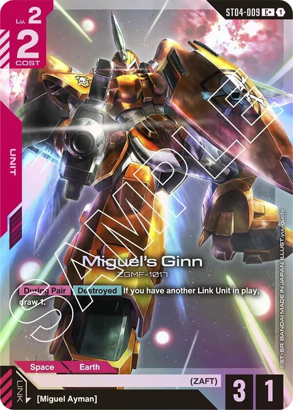 Image for Miguel's Ginn (C+) (ST04-009) - Gundam Card Game