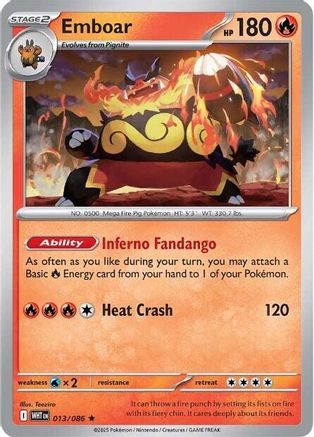Emboar - 013/086 13 - SV White Flare Holofoil