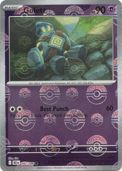 Golett (Poke Ball Pattern) - (042/086) - SV: Black Bolt - (Common)