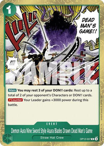 Demon Aura Nine Sword Style Asura Blades Drawn Dead Man's Game - (OP12-037) - Legacy of the Master - (Rare)