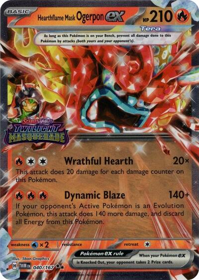 Hearthflame Mask Ogerpon ex (Twilight Masquerade Stamp) - (040/167) - Miscellaneous Cards & Products - (Double Rare)