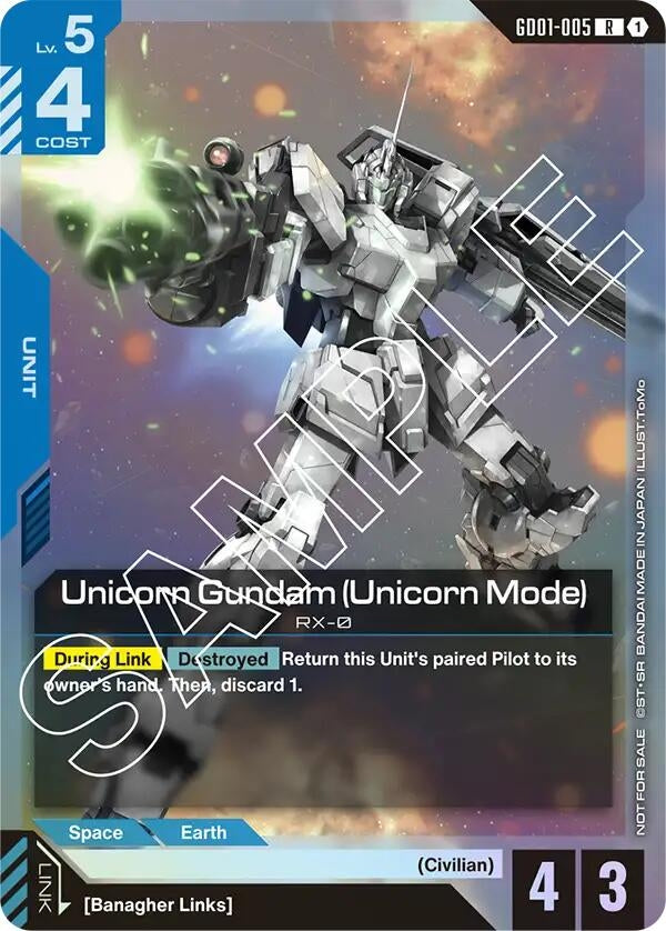Image for Unicorn Gundam (Unicorn Mode) (Launch Event) (GD01-005) - Gundam Card Game