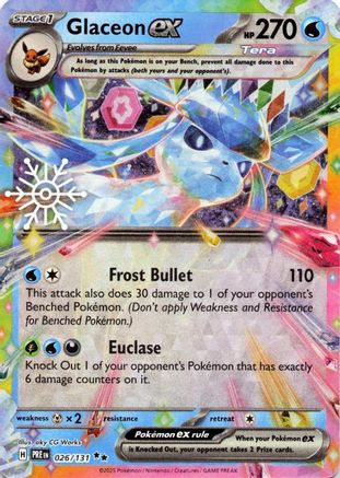 Glaceon ex - 026/131 (Holiday Calendar) 26 - SV Prismatic Evolutions Holofoil