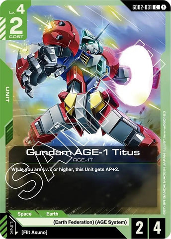 Image for Gundam AGE-1 Titus (GD02-031) (Dual Impact) - Gundam Card Game