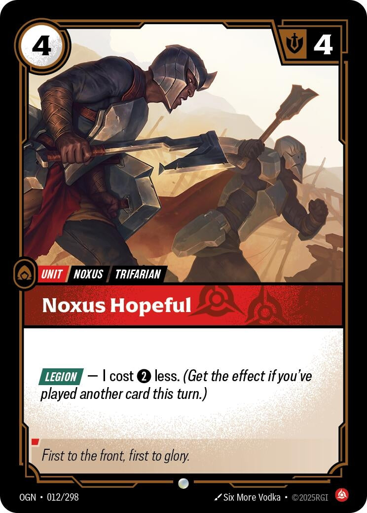 Image for Noxus Hopeful (012/298) (OGN) - Riftbound: League of Legends Trading Card Game