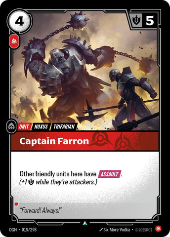 Image for Captain Farron (015/298) (OGN) - Riftbound: League of Legends Trading Card Game