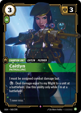 Image for Caitlyn - Patrolling (068/298) (OGN) - Riftbound: League of Legends Trading Card Game
