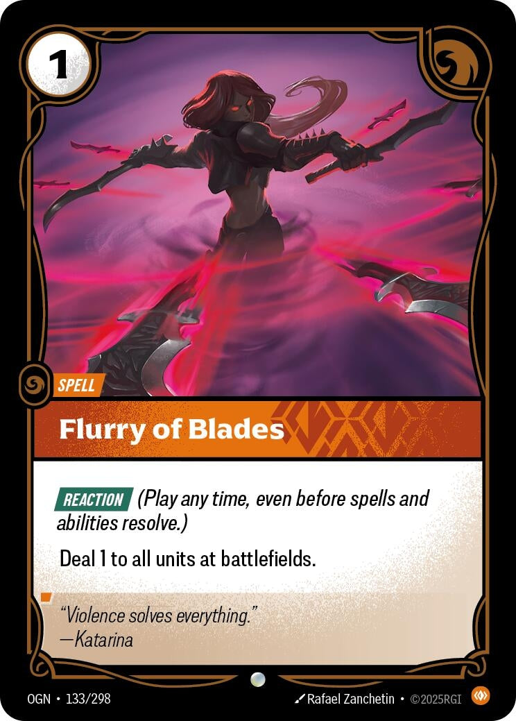 Image for Flurry of Blades (133/298) (OGN) - Riftbound: League of Legends Trading Card Game