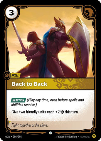 Image for Back to Back (206/298) (OGN) - Riftbound: League of Legends Trading Card Game