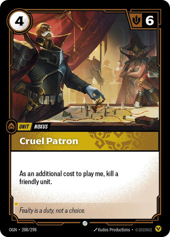 Image for Cruel Patron (208/298) (OGN) - Riftbound: League of Legends Trading Card Game