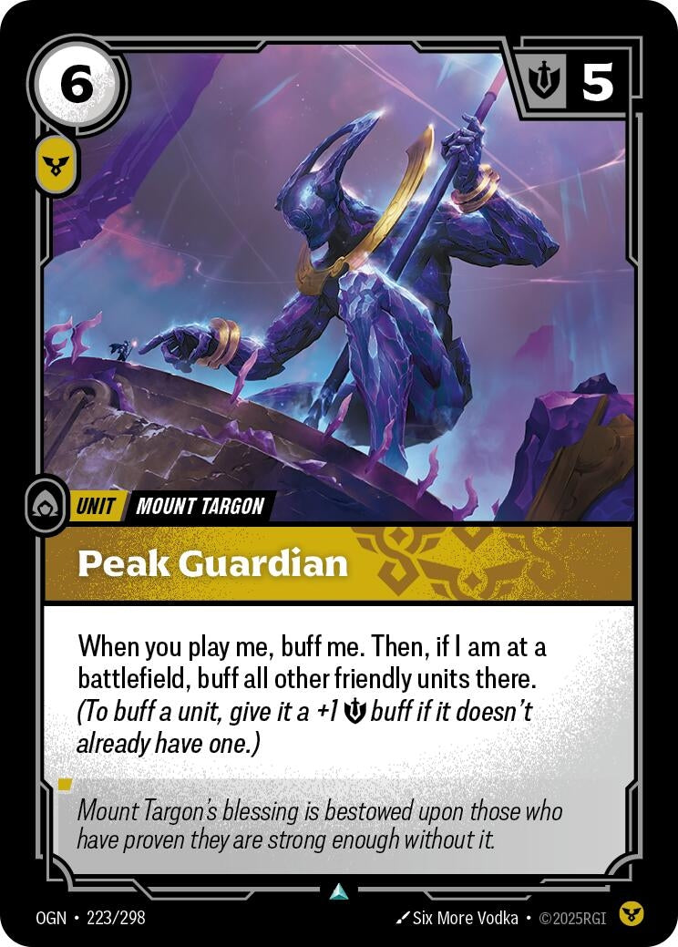 Image for Peak Guardian (223/298) (OGN) - Riftbound: League of Legends Trading Card Game