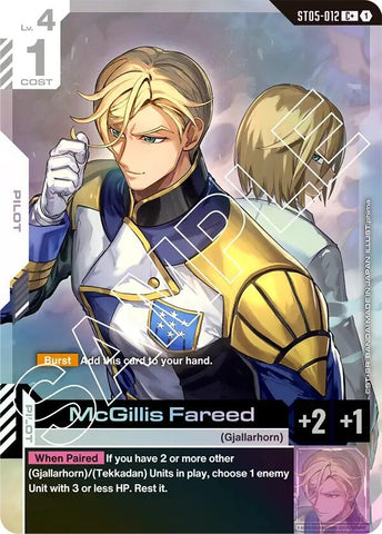 Image for McGillis Fareed (C+) (ST05-012) - Gundam Card Game