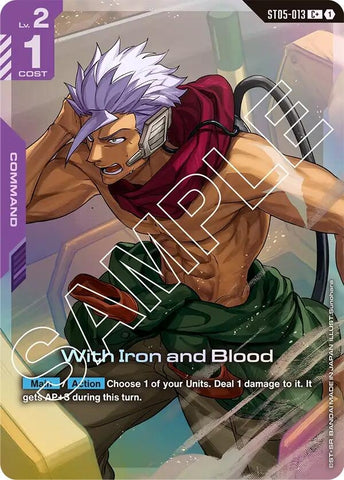 Image for With Iron and Blood (C+) (ST05-013) - Gundam Card Game