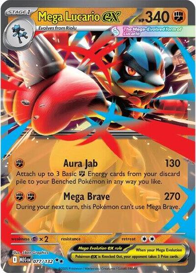 Mega Lucario ex - (077/132) - ME01: Mega Evolution - (Double Rare)