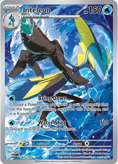 Inteleon - (142/132) - ME01: Mega Evolution - (Illustration Rare)