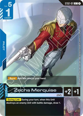 Image for Zechs Merquise (Championship Participation Pack 01) (ST02-011) - Gundam Card Game