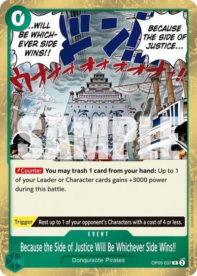 Because the Side of Justice Will Be Whichever Side Wins!! (Reprint) - (OP05-037) - Premium Booster -The Best- Vol. 2 - (Rare)