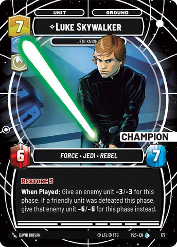 Luke Skywalker - Jedi Knight (Champion) (175) (175) [Sector and Regional Promos: Season 1]