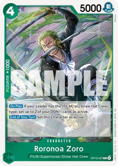 Roronoa Zoro - (OP13-037) - Carrying On His Will - (Rare)
