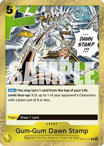 Gum-Gum Dawn Stamp - (OP13-117) - Carrying On His Will - (Rare)