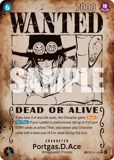 Portgas.D.Ace (Poster) - (OP13-119) - Carrying On His Will - (Secret Rare)