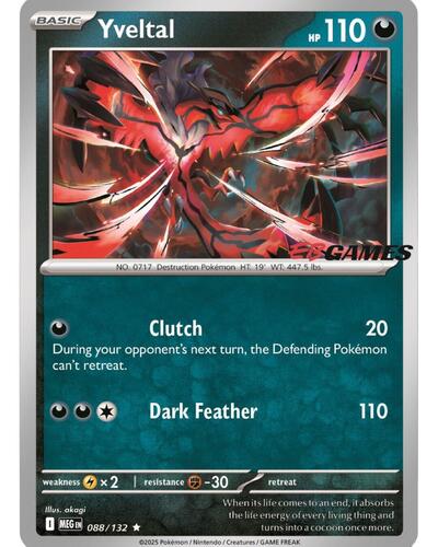 Yveltal (EB Games) - (088/132) - Miscellaneous Cards & Products - (Rare)