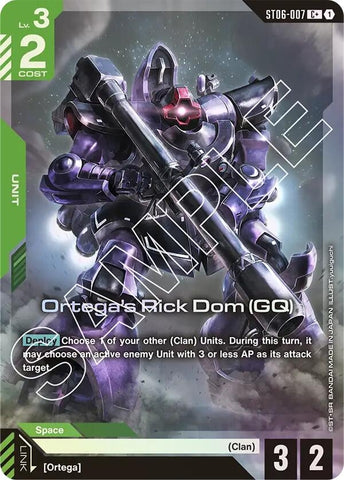 Image for Ortega's Rick Dom (GQ) (C+) (ST06-007) - Gundam Card Game