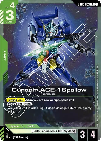 Image for Gundam AGE-1 Spallow (GD02-023) (Dual Impact) - Gundam Card Game