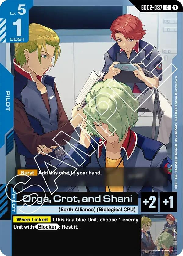 Image for Orga, Crot, and Shani (GD02-087) (Dual Impact) - Gundam Card Game