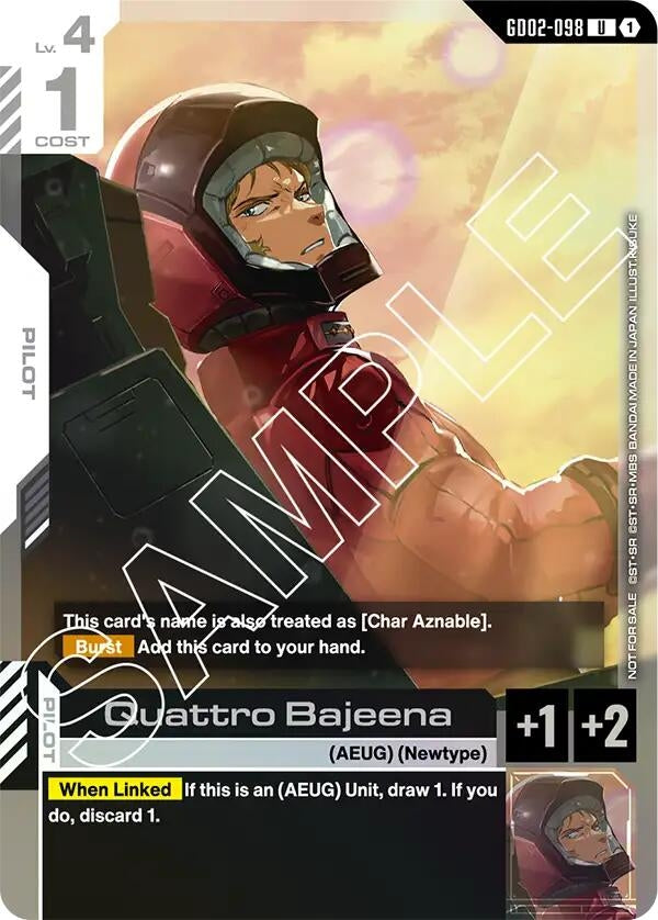 Image for Quattro Bajeena (Store Tournament Participant Pack 02) (GD02-098) - Gundam Card Game