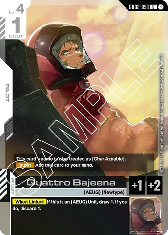 Image for Quattro Bajeena (Store Tournament Participant Pack 02) (GD02-098) - Gundam Card Game