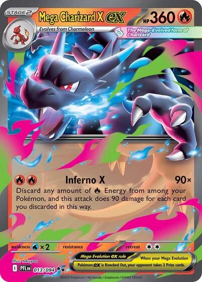 Mega Charizard X ex - (013/094) - ME02: Phantasmal Flames - (Double Rare)
