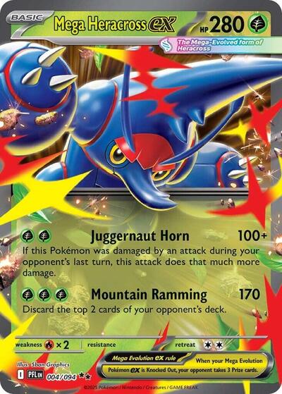 Mega Heracross ex - (004/094) - ME02: Phantasmal Flames - (Double Rare)