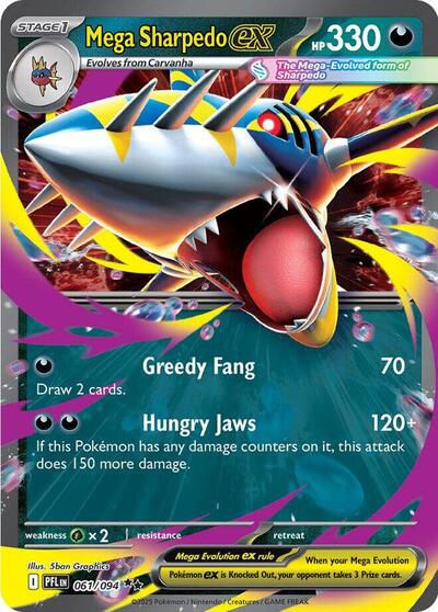 Mega Sharpedo ex - (061/094) - ME02: Phantasmal Flames - (Double Rare)