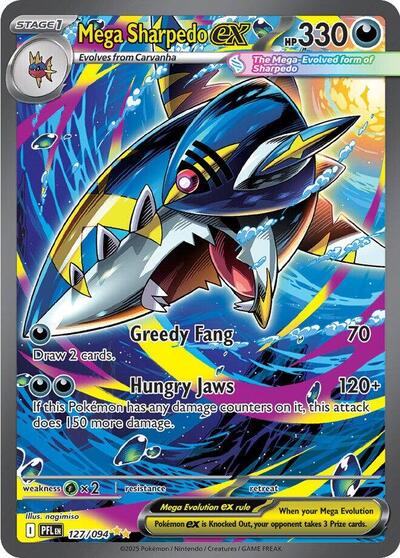 Mega Sharpedo ex - (127/094) - ME02: Phantasmal Flames - (Special Illustration Rare)