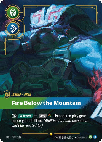 Image for Ornn - Fire Below the Mountain (Overnumbered) (244/221) (Spiritforged) - Riftbound: League of Legends Trading Card Game