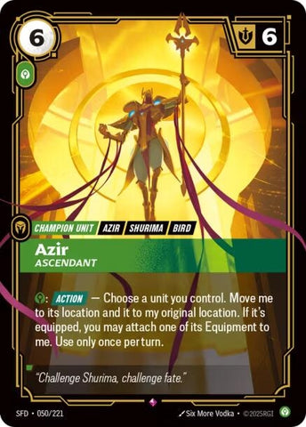 Image for Azir - Ascendant (050/221) (Spiritforged) - Riftbound: League of Legends Trading Card Game