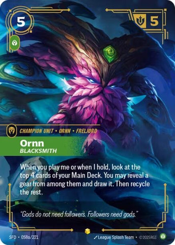 Image for Ornn - Blacksmith (Alternate Art) (058a/221) (Spiritforged) - Riftbound: League of Legends Trading Card Game