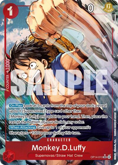 Monkey.D.Luffy - (OP14-013) - The Azure Sea's Seven - (Super Rare)