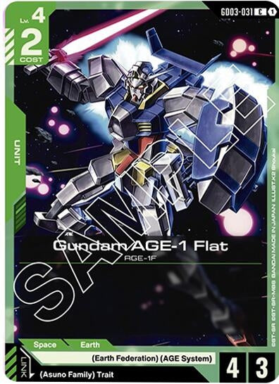 Image for Gundam AGE-1 Flat (GD03-031) - Gundam Card Game