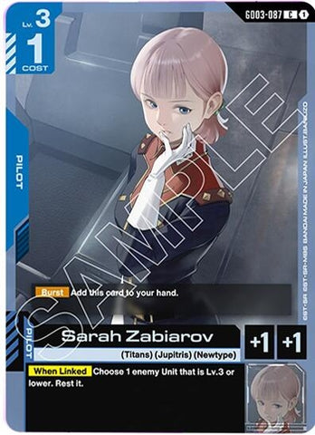 Image for Sarah Zabiarov (GD03-087) - Gundam Card Game