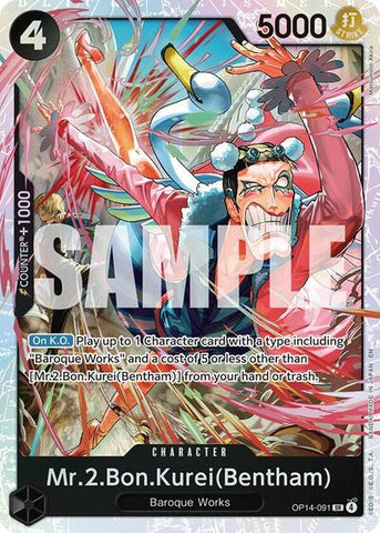 Mr.2.Bon.Kurei (Bentham) - (OP14-091) - The Azure Sea's Seven - (Super Rare)