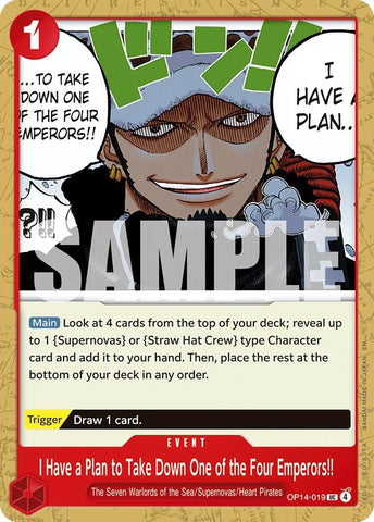 Image for I Have a Plan to Take Down One of the Four Emperors!! (OP14-019) (The Azure Sea's Seven) - One Piece Card Game