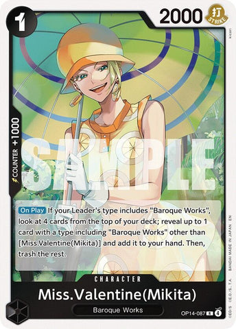 Image for Miss.Valentine(Mikita) (OP14-087) (The Azure Sea's Seven) - One Piece Card Game