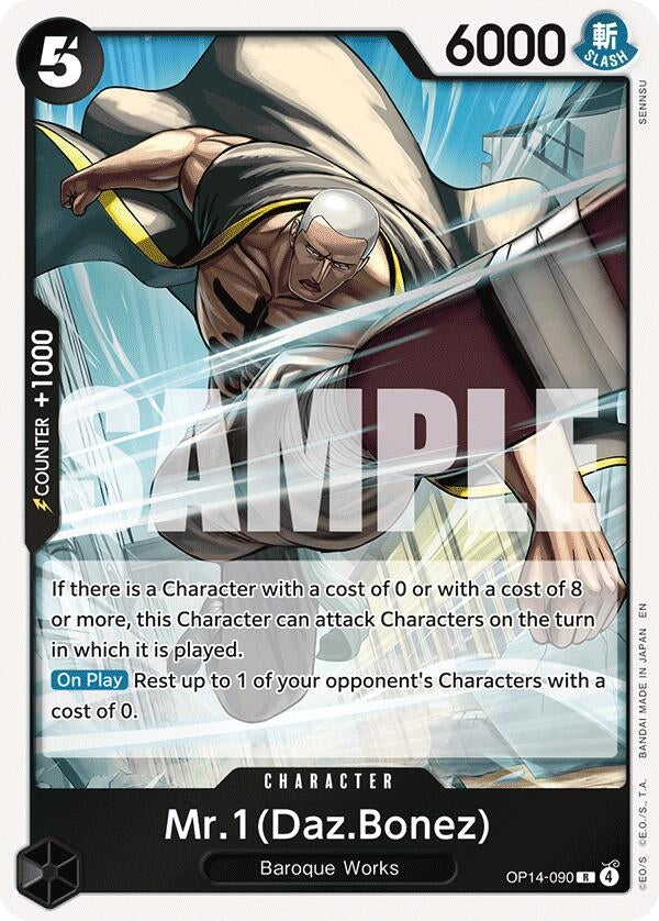 Image for Mr.1(Daz.Bonez) (OP14-090) (The Azure Sea's Seven) - One Piece Card Game