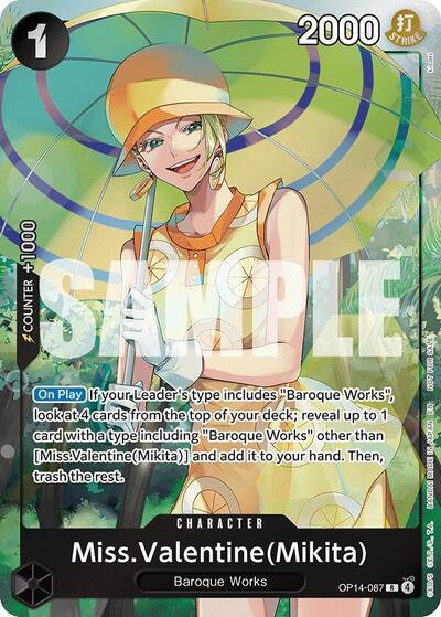 Miss.Valentine(Mikita) (Dash Pack) - (OP14-087) - The Azure Sea's Seven - (Rare)