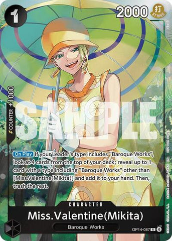 Miss.Valentine(Mikita) (Dash Pack) - (OP14-087) - The Azure Sea's Seven - (Rare)