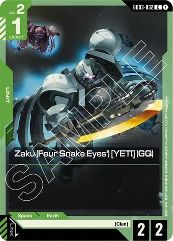 Image for Zaku (Four Snake Eyes') [YETI] (GQ) (GD03-032) - Gundam Card Game