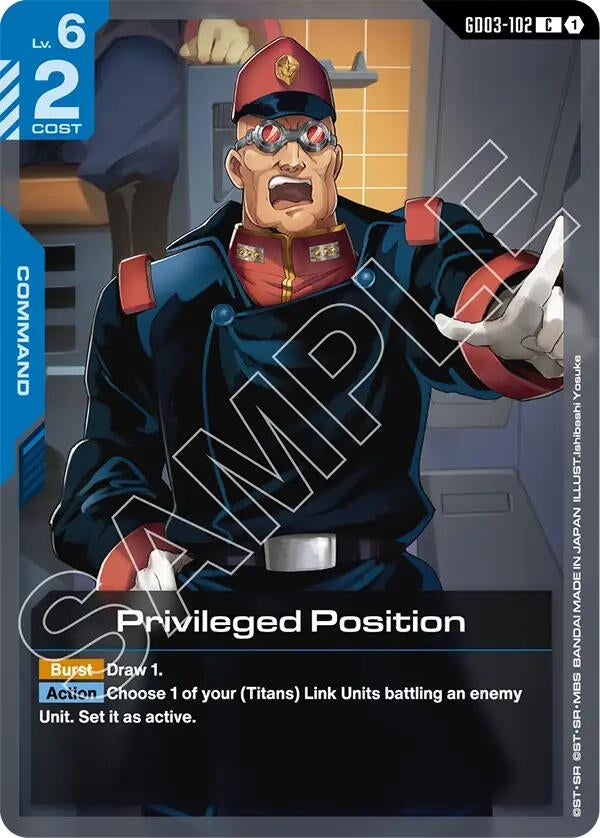 Image for Privileged Position (GD03-102) (Steel Requiem) - Gundam Card Game