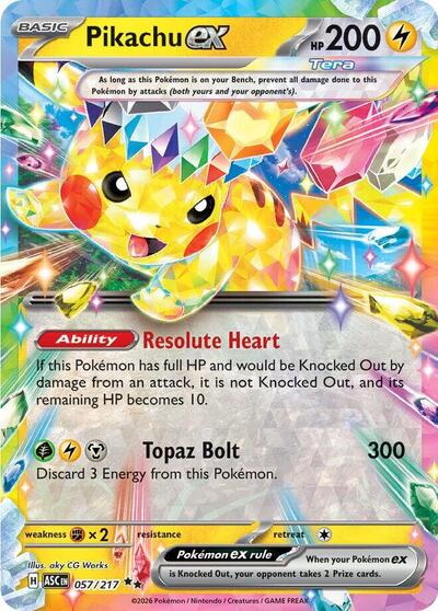 Pikachu ex - (057/217) - ME: Ascended Heroes - (Double Rare)